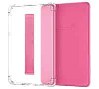 MoKo Coque Compatible avec 7" Kindle Paperwhite 12ème Gén 2024, Étui Protection Mince Flexible TPU avec Dragonne, Housse Transparente Souple Bord de Pare-Chocs Anti-Chute, Magenta