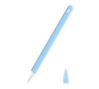 MoKo Coque Compatible avec Apple Pencil Pro/2e Génération, Étui Housse de Protection pour Stylet en Silicone, Cover de Stylet avec Pointes de Rechange et Clip Intégré, Bleu Ciel