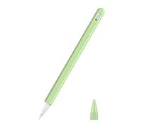 MoKo Coque Compatible avec Apple Pencil Pro/2e Génération, Étui Housse de Protection pour Stylet en Silicone, Cover de Stylet avec Pointes de Rechange et Clip Intégré, Vert