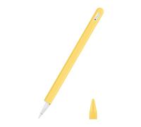MoKo Coque Compatible avec iPad iPencil 2e Génération, Étui Housse de Protection pour Stylet en Silicone, Cover de Stylet avec Pointes de Rechange et Clip Intégré, Jaune Clair
