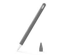 MoKo Coque Compatible avec iPad iPencil 2e Génération, Étui Housse de Protection pour Stylet en Silicone, Cover de Stylet avec Pointes de Rechange et Clip Intégré - Gris