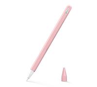 MoKo Coque Compatible avec iPad iPencil 2e Génération, Étui Housse de Protection pour Stylet en Silicone, Cover de Stylet avec Pointes de Rechange et Clip Intégré - Rose Clair