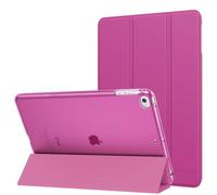 MoKo Coque Compatible avec New iPad Mini 5 2019/Mini 4 2015 (5e/4e Génération 7,9"), Étui Ultra-Mince et Léger Arrière Demi-Transparent, Housse Intelligent avec Auto Réveil/Sommeil, Framboise