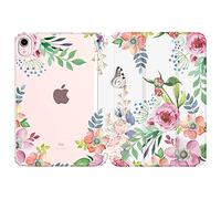 MoKo Coque Compatible New iPad Mini 7(A17 Pro) 2024, Etui pour iPad Mini 6ème Gén 2021 (8,3 Pouces), Étui pour iPad Mini 6, Housse Arrière Translucide en TPU Souple pour iPad Mini 7, Fleurs Parfumées