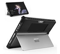 MoKo Coque Microsoft Surface Pro 7 / Pro 6/Pro LTE/Surface Pro 2017 / Surface Pro 4, Etui de Protection Robuste Tout-en-Un avec Porte-Stylo, Compatible avec Clavier de Type Cover - Noir