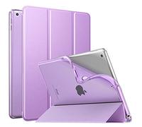 Moko Coque Mince pour iPad 9e/8e/7e génération (2021/2020/2019) - Coque arrière translucide givrée en TPU Souple - avec Support - pour iPad 10,2" - Mise en Veille/réveil Automatique - Violet