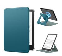 MoKo Coque Pivotante à 360° pour 7" Ebook 12e Gén 2024, Étui Protection à Dos Clair Magnétique Détachable&Support Réglable et Auto Réveil/Sommeil, Pas pour TCL Remarkable Kobo, Bleu Vert