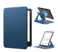 MoKo Coque Pivotante à 360° pour 7" Ebook 12e Gén 2024, Étui Protection à Dos Clair Magnétique Détachable&Support Réglable et Auto Réveil/Sommeil, Pas pour TCL Remarkable Kobo, Bleu Marine Foncé