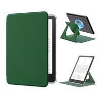 MoKo Coque Pivotante à 360° pour 7" Ebook 12e Gén 2024, Étui Protection à Dos Clair Magnétique Détachable&Support Réglable et Auto Réveil/Sommeil, Pas pour TCL Remarkable Kobo, Vert Feuille de Lotus