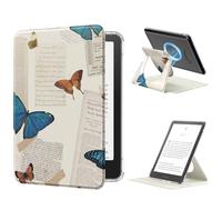 MoKo Coque Pivotante à 360° pour 7" eBook Reader, Papillon rétro