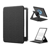 MoKo Coque Pivotante à 360° pour 7" Kindle Paperwhite 12e Gén 2024&Kindle Colorsoft 2024/2025, Étui Protection à Dos Clair Magnétique Détachable avec Support Réglable et Auto Réveil/Sommeil, Noir