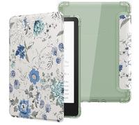 MoKo Coque pour 6" All-New Kindle (11ème Génération Modèle 2024/2022), Étui de Protection Ultra Clair en TPU Souple et Transparent avec Auto Réveil/Sommeil pour Kindle 11ème Gén 2024, Blanc & Bleu