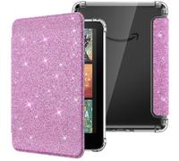 MoKo Coque pour 7"Kindle Paperwhite 12 Gén Modèle 2024 et Kindle Colorsoft Signature Edition 2024,Étui de Protection Ultra Clair en TPU Souple et Transparent avec Auto Réveil/Sommeil,Paillettes Violet