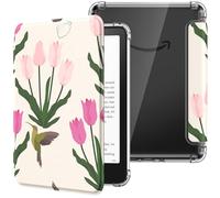 MoKo Coque pour 7" Kindle Paperwhite 12 Gén Modèle 2024 et Kindle Colorsoft Signature Edition 2024, Étui de Protection Ultra Clair en TPU Souple et Transparent avec Auto Réveil/Sommeil, Tulipe