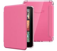 MoKo Coque pour 7" Kindle Paperwhite 12 Gén Modèle 2024 et Kindle Colorsoft Signature Edition 2024, Étui de Protection Ultra Clair en TPU Souple et Transparent avec Auto Réveil/Sommeil, Rose Framboise