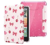 MoKo Coque pour 7" Kindle Paperwhite 12e Gén 2025/2024, Cerise et Nœud