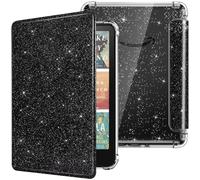 MoKo Coque pour 7" Kindle Paperwhite 2024 12th Gen&Kindle Colorsoft Signature Edition 2024, Ultra Clair Souple et Flexible Coque Arrière pailletée en TPU avec Auto Wake/Sleep, Gris Paillettes