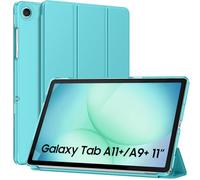 MoKo Coque pour Galaxy Tab A11 Plus/A11+/A9+ 11 Pouces 2025/2023, Étui Mince avec Support et Coque Arrière Rigide Translucide en PC pour Galaxy Tab A11+/A9 Plus, Auto Réveil/Sommeil, Azur