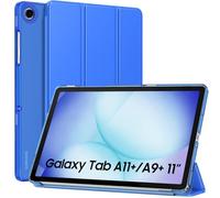 MoKo Coque pour Galaxy Tab A11 Plus/A11+/A9+ 11 Pouces 2025/2023, Étui Mince avec Support et Coque Arrière Rigide Translucide en PC pour Galaxy Tab A11+/A9 Plus, Auto Réveil/Sommeil, Bleu Cobalt