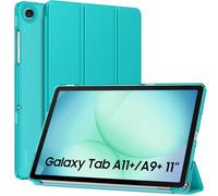 MoKo Coque pour Galaxy Tab A11 Plus/A11+/A9+ 11 Pouces 2025/2023, Étui Mince avec Support et Coque Arrière Rigide Translucide en PC pour Galaxy Tab A11+/A9 Plus, Auto Réveil/Sommeil, Bleu Pagode