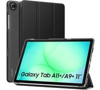 MoKo Coque pour Galaxy Tab A11+ Plus/A9+ 11 Pouces 2025/2023, Étui Mince avec Support et Coque Arrière Rigide Translucide en PC pour Galaxy Tab A11+/A9 Plus, Auto Réveil/Sommeil, Noir