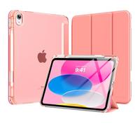 MoKo Coque pour iPad 11 Pouces (A16) 11e Génération 2025, iPad 10e Gén 10,9" 2022 avec Porte-Stylet, Étui iPad 10e Gen Mince Légère à Trois Volets avec PC Arrière Translucide Robuste,Coquille de Conch