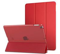 MoKo Coque pour iPad 9.7 2018/2017, Étui Mince pour Léger avec Protecteur Dorsal Translucide pour iPad 9.7 (iPad 5ème et iPad 6ème génération),avec Réveil/Sommeil Auto, Rouge