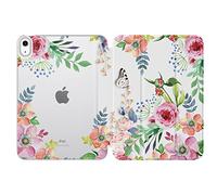 MoKo Coque pour iPad (A16) 11e Gén 11" 2025, iPad 10e Gén 10,9" 2022, Étui avec Coque Arrière en TPU Souple à Rabat avec Support Semi-Transparent Protecteur Réveil/Sommeil Auto, Fleurs Parfumées