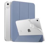 MoKo Coque pour iPad 10e Génération 2022 10,9 Pouces, Étui avec Coque Arrière en TPU Souple à Rabat avec Support Semi-Transparent Protecteur Housse Antichoc Réveil/Sommeil Auto, Gris Violet