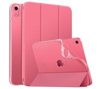 MoKo Coque pour iPad (A16) 11e Génération 11Pouces 2025, iPad 10e Gén 10,9" 2022, Étui avec Coque Arrière TPU Souple à Rabat, Support Semi-Transparent, Réveil/Sommeil Auto, Pastèque Rouge