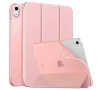 MoKo Coque pour iPad (A16) 11e Génération 11Pouces 2025, iPad 10e Gén 10,9" 2022, Étui avec Coque Arrière en TPU Souple à Rabat avec Support Semi-Transparent Protecteur, Or Rose