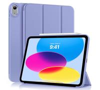 MoKo Coque pour iPad (A16) 11ème/10ème Génération (2025/2022), Lavande | Coque Folio Intelligente de Protection Triple Mince avec Dos en TPU Souple avec Veille/Réveil Automatique Support Touch ID