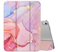 MoKo Étui pour iPad (A16) 11e Génération 11 Pouces en 2025, iPad 10e Génération 10,9'' en 2022, Étui Mince en PC Translucide pour iPad 11e Gén. avec Touch ID, Marbre Rose Clair Doré