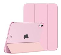 MoKo Étui Compatible avec iPad 10e Génération 10,9 Pouces 2022, Coque de Protection à Rabat Anti-Chocs en PC Ultra-Mince et Léger avec Support, Auto Veille/Réveil, Bouquet Rose