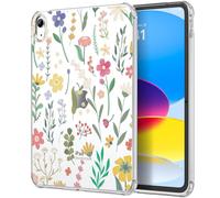 MoKo Coque pour iPad (A16) Case 11e Génération 11 Pouces 2025, iPad 10e Génération 10,9 Pouces 2022 en TPU, Housse Anti-Rayures Ultra Transparent Protecteur de Tablette Antichoc,Clair & Fleur