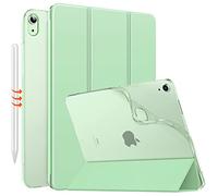 MoKo Coque pour iPad Air 11 Pouces 7e/6e Génération M3/M2 2025/2024, iPad Air 5e/4e Gén 10,9" 2022/2020, Coque Arrière Translucide Givrée TPU, Auto Réveil/Sommeil, Vert