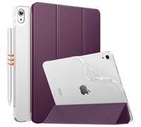 MoKo Coque pour iPad Air 11 Pouces 7e/6e Génération M3/M2 2025/2024, iPad Air 5e/4e Gén 10,9" 2022/2020, Coque Arrière Translucide Givrée TPU, Auto Réveil/Sommeil, Violet Sombre