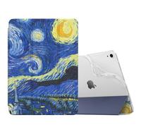 MoKo Coque pour iPad Air 11 Pouces 7e/6e Génération M3/M2 2025/2024, iPad Air 5e/4e Gén 10,9" 2022/2020, Coque Arrière Translucide Givrée TPU, Auto Réveil/Sommeil, Nuit Étoilée