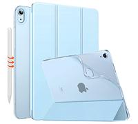 MoKo Coque pour iPad Air 11 Pouces 7e/6e Génération M3/M2 2025/2024, iPad Air 5e/4e Gén 10,9" 2022/2020, Coque Arrière Translucide Givrée TPU, Auto Réveil/Sommeil, Bleu Ciel