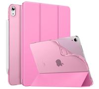 MoKo Coque pour iPad Air 11 Pouces M4/M3/M2 2026/2025/2024, iPad Air 5e/4e Gén 10,9" 2022/2020, Coque Arrière Translucide Givrée TPU Translucide Robuste, Auto Réveil/Sommeil, Pivoine