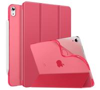 MoKo Coque pour iPad Air 11 Pouces M4/M3/M2 2026/2025/2024, iPad Air 5e/4e Gén 10,9" 2022/2020, Coque Arrière Translucide Givrée TPU Translucide Robuste, Auto Réveil/Sommeil, Magenta