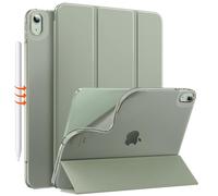 MoKo Coque pour iPad Air 11 Pouces 7e/6e Génération M3/M2 2025/2024, iPad Air 5e/4e Gén 10,9" 2022/2020, Coque Arrière Translucide Givrée TPU, Auto Réveil/Sommeil, Vert Sauge