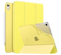 MoKo Coque pour iPad Air 11 Pouces M4/M3/M2 2026/2025/2024, iPad Air 5e/4e Gén 10,9" 2022/2020, Coque Arrière Translucide Givrée TPU Translucide Robuste, Auto Réveil/Sommeil, Citron