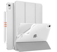 MoKo Coque pour iPad Air 11 Pouces M4/M3/M2 2026/2025/2024, iPad Air 5e/4e Gén 10,9" 2022/2020, Coque Arrière Translucide Givrée TPU Translucide Robuste, Auto Réveil/Sommeil, Argent