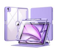 MoKo Coque pour iPad Air 13 Pouces 2024 avec Porte-Crayon, Étui iPad Air 13 avec Protection d'Écran, Étui Transparent iPad Air Support Magnétique Multi-Angle, Supporte Pencil Pro/USB-C, Violet