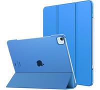 MoKo Coque pour iPad Air 13 Pouces (M3 2025/M2 2024) / iPad Pro 12,9 (6e/5e Gén 2022/2021), Étui Intelligent Dos Translucide Givré en PC Dur, Support Apple Pencil Pro/2e/USB-C, Vague Bleue