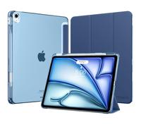 MoKo Coque pour iPad Air 13 Pouces (M4/M3/M2) 2026/2025/2024 avec Porte-Stylet, Mince Légère à Trois Volets avec PC Arrière Translucide Robuste, Auto Veille/Réveil, Denim