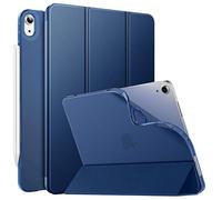 MoKo Coque pour iPad Air 6e Génération 11 Pouces(M2) 2024, iPad Air 5e/4e Gén 10,9" 2022/2020, Coque Arrière Translucide Givrée TPU pour iPad Air 6/5/4 Gén, Étui pour iPad Air, Marine Bleu