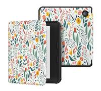 MoKo Coque pour Kobo Libra Colour 7 Pouces 2024, Étui de Protection Souple TPU Ultra-Mince et Léger Anti-Rayures avec Réveil/Sommeil Automatique pour Kobo Libra Colour Tablette 2024, Fleur