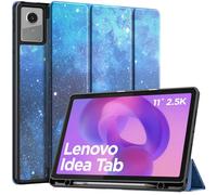 MoKo Coque pour Lenovo Idea Tab 11 2025 avec Porte-Stylo, Étui Ultra-Mince Trifold à Support Auto Réveil/Veille, Housse Protection en Cuir PU pour Lenovo Idea Tab 11, ÉtoileBleue